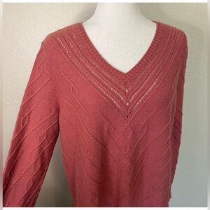 Soft Surroundings Wool Blend Orange Knit Sweater Size XS